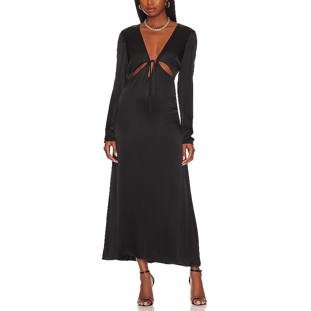 Bardot 'Denver' Black Viscose Cut Out Midi Dress Size S